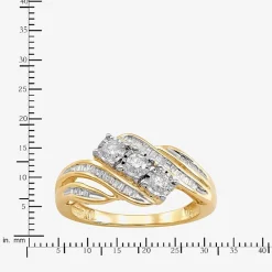 Love Lives Forever 1/2 CT.T.W. Round White Natural Diamond 10K Gold 3-Stone Ring