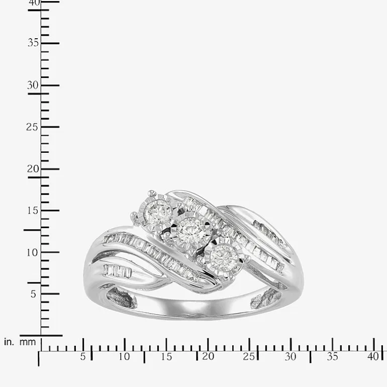 Love Lives Forever 1/2 CT.T.W. Round White Natural Diamond 10K Gold 3-Stone Ring