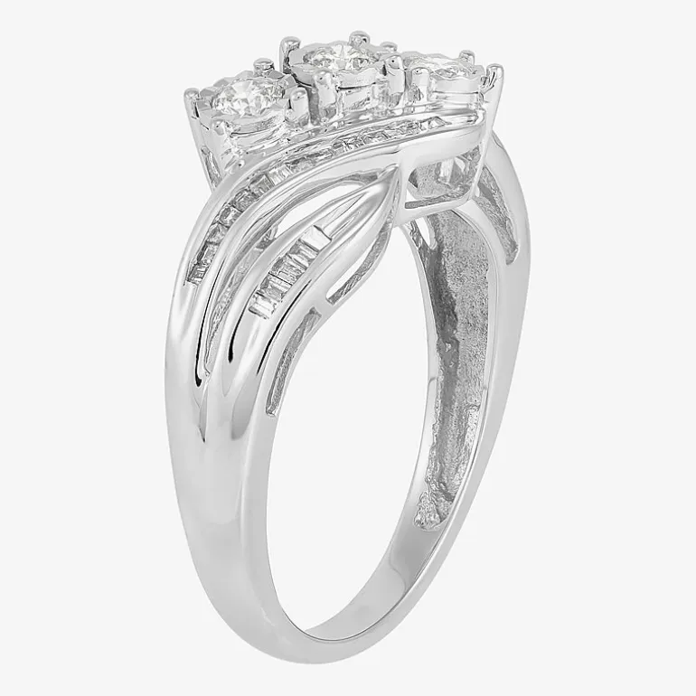 Love Lives Forever 1/2 CT.T.W. Round White Natural Diamond 10K Gold 3-Stone Ring