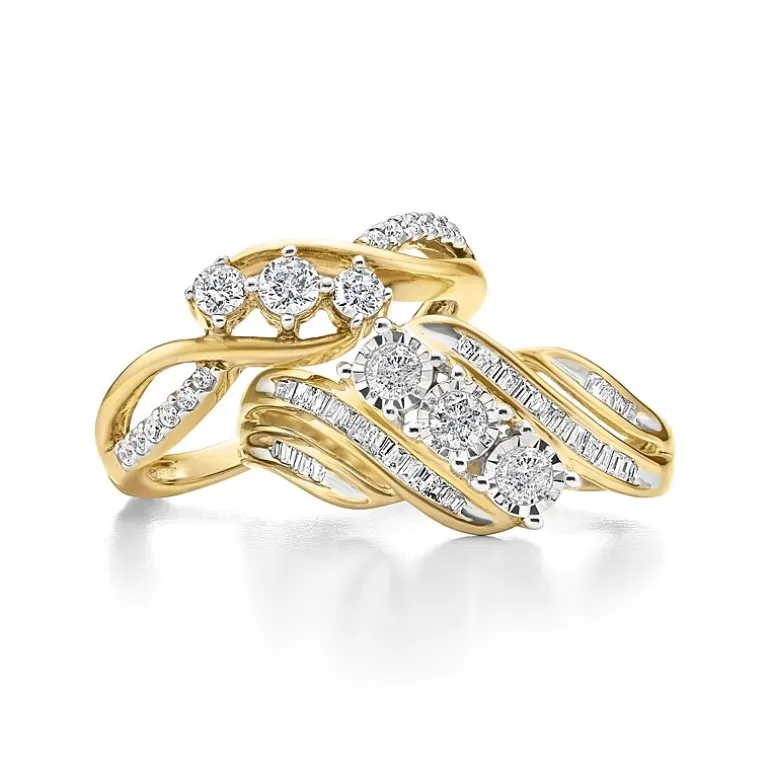 Love Lives Forever 1/2 CT.T.W. Round White Natural Diamond 10K Gold 3-Stone Ring