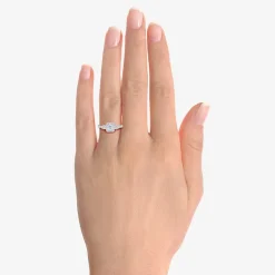Love Lives Forever (G-H / Vs2-Si1) Womens 3/4 CT. T.W. Lab Grown White Diamond 10K Gold Side Stone 3-Stone Engagement Ring