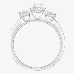 Love Lives Forever (G-H / Vs2-Si1) Womens 3/4 CT. T.W. Lab Grown White Diamond 10K Gold Side Stone 3-Stone Engagement Ring