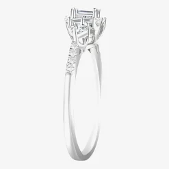 Love Lives Forever (G-H / Vs2-Si1) Womens 3/4 CT. T.W. Lab Grown White Diamond 10K Gold Side Stone 3-Stone Engagement Ring
