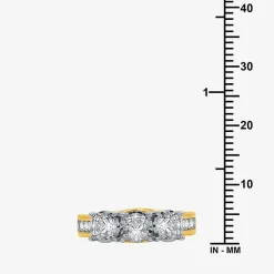 Love Lives Forever (G / Si1-Si2) Womens 1 1/2 CT. T.W. Lab Grown White Diamond 10K Gold Round 3-Stone Engagement Ring