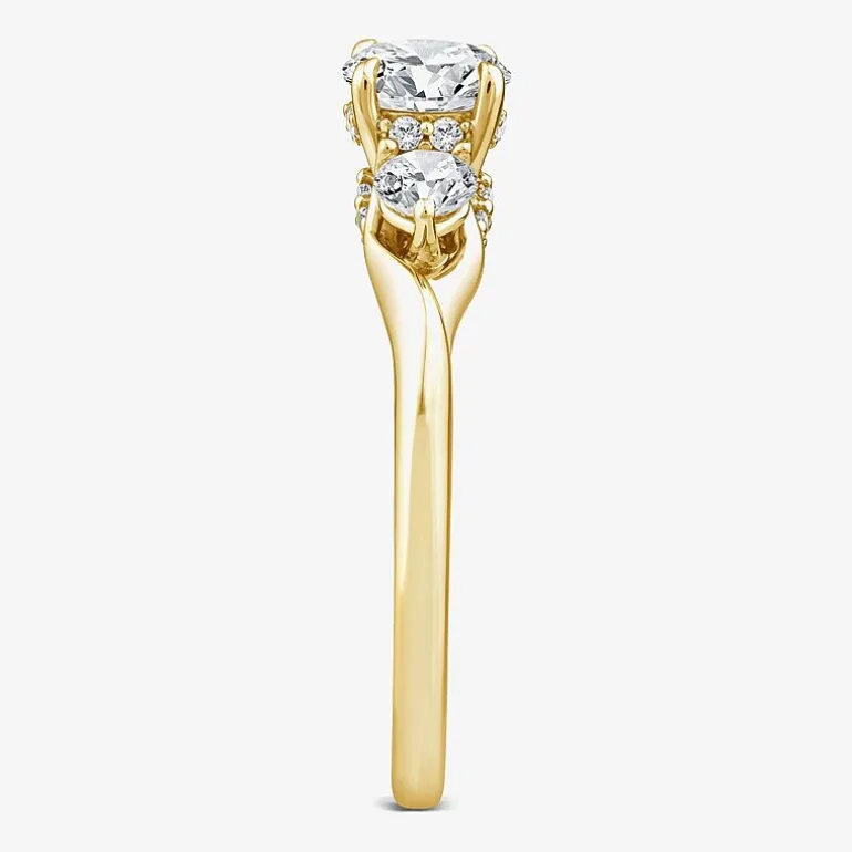 Love Lives Forever (G / Si1-Si2) Womens 1 CT. T.W. Lab Grown White Diamond 10K Gold Round 3-Stone Engagement Ring