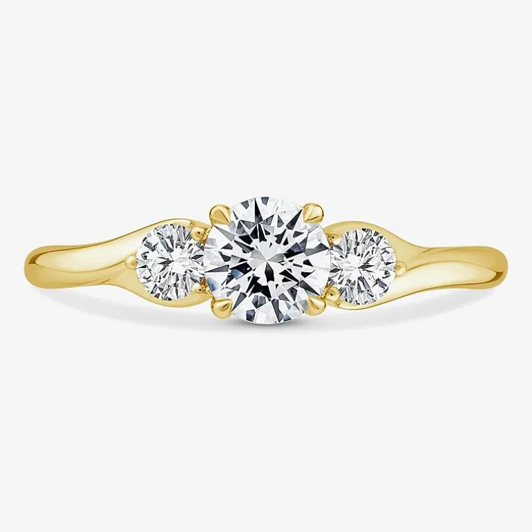 Love Lives Forever (G / Si1-Si2) Womens 1 CT. T.W. Lab Grown White Diamond 10K Gold Round 3-Stone Engagement Ring