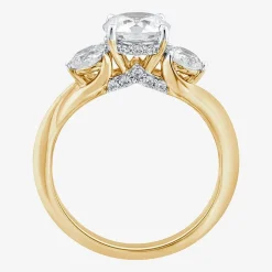 Love Lives Forever (G / Si1-Si2) Womens 2 CT. T.W. Lab Grown White Diamond 10K Gold Round 3-Stone Engagement Ring