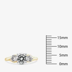Love Lives Forever (G / Si1-Si2) Womens 2 CT. T.W. Lab Grown White Diamond 10K Gold Round 3-Stone Engagement Ring