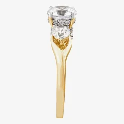 Love Lives Forever (G / Si1-Si2) Womens 2 CT. T.W. Lab Grown White Diamond 10K Gold Round 3-Stone Engagement Ring