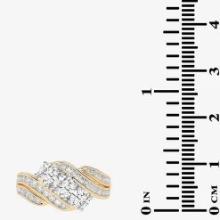 Love Lives Forever (G / Vs2-Si1) Womens 1 1/2 CT. T.W. Lab Grown White Diamond 10K Gold Side Stone 3-Stone Engagement Ring