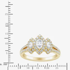 Love Lives Forever (H-I / Si1-Si2) Womens 1 CT. T.W. Lab Grown White Diamond 10K Gold Marquise Side Stone 3-Stone Engagement Ring