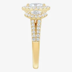 Love Lives Forever (H-I / Si1-Si2) Womens 1 CT. T.W. Lab Grown White Diamond 10K Gold Marquise Side Stone 3-Stone Engagement Ring