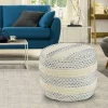 LR Home Eleanor 14" Handmade Cotton Blend Pouf
