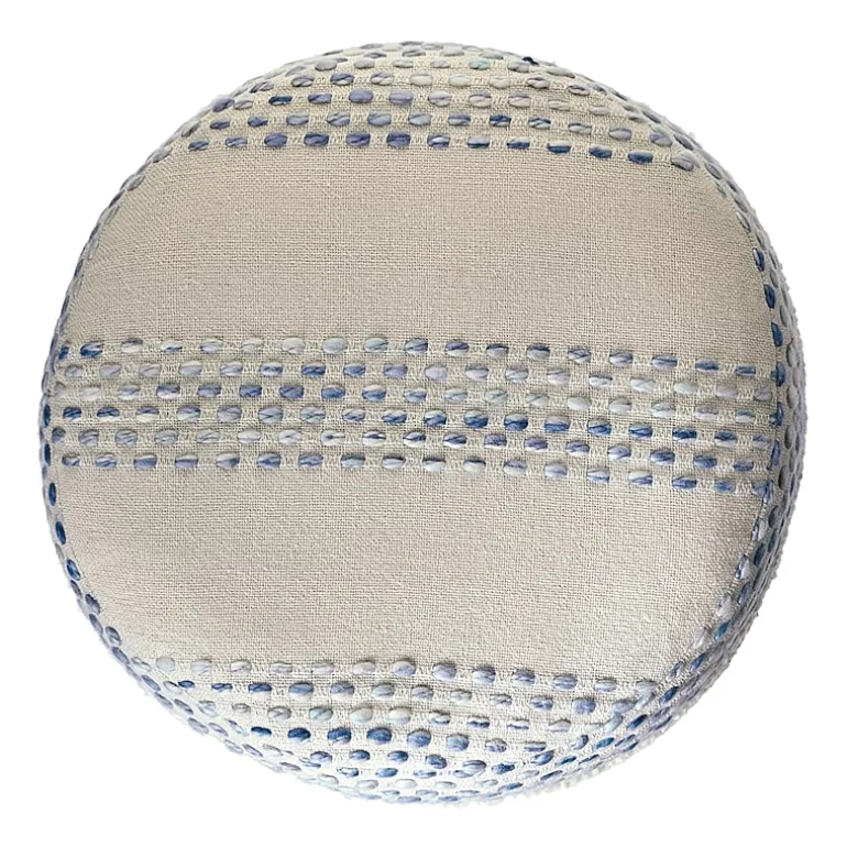 LR Home Eleanor 14" Handmade Cotton Blend Pouf