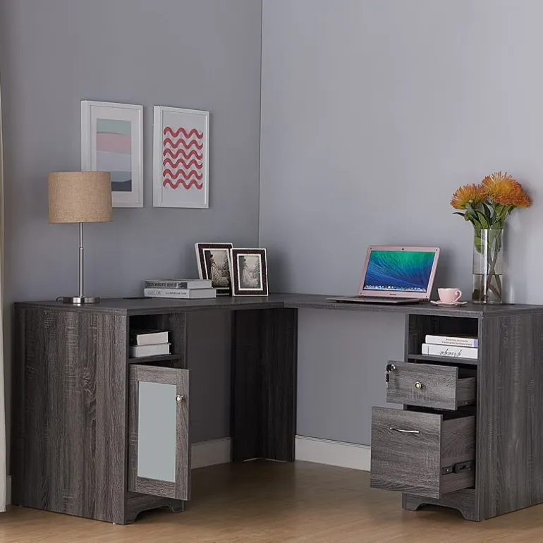 L-Shaped Storage Home Office Desk