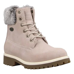Lugz Womens Convoy Fur Block Heel Lace Up Boots