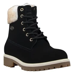 Lugz Womens Convoy Fur Block Heel Lace Up Boots