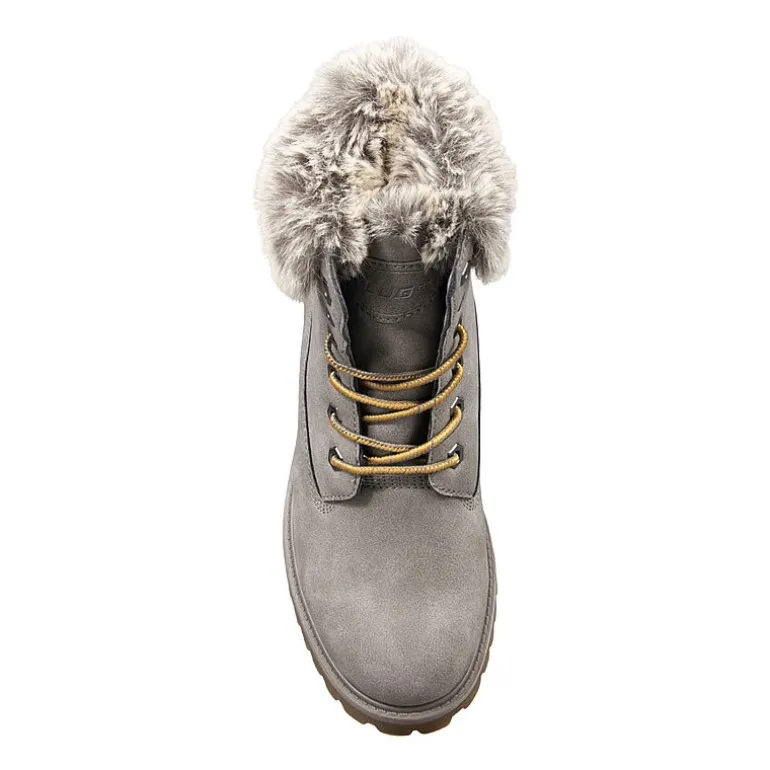 Lugz Womens Convoy Fur Block Heel Lace Up Boots