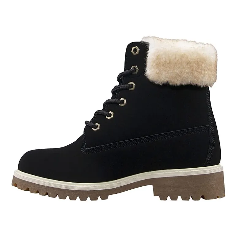 Lugz Womens Convoy Fur Block Heel Lace Up Boots