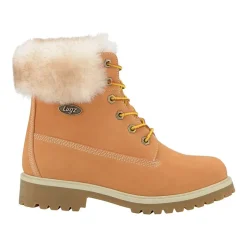 Lugz Womens Convoy Fur Block Heel Lace Up Boots