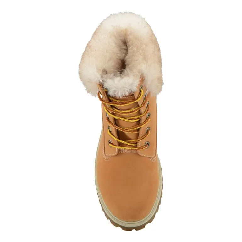 Lugz Womens Convoy Fur Block Heel Lace Up Boots