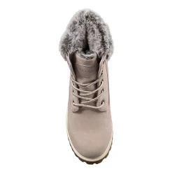 Lugz Womens Convoy Fur Block Heel Lace Up Boots