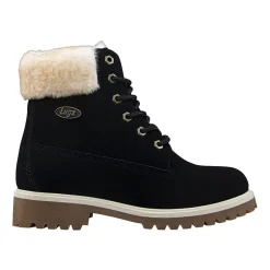 Lugz Womens Convoy Fur Block Heel Lace Up Boots