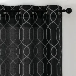 Luke Embroidered Grommet Top Light-Filtering Set of 2 Curtain Panel