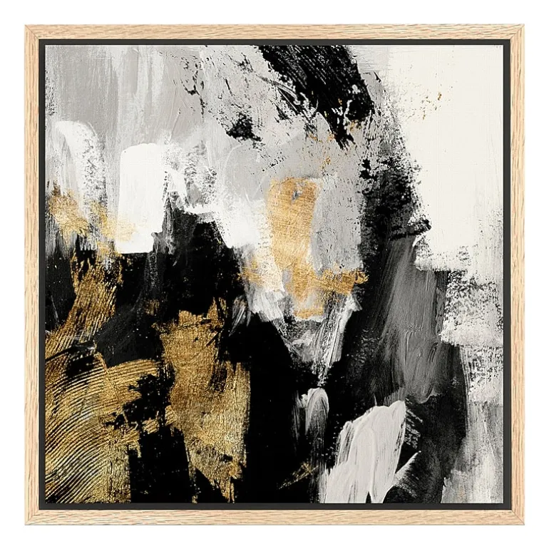 Lumaprints Neutral Gold Collage Framed Canvas Art