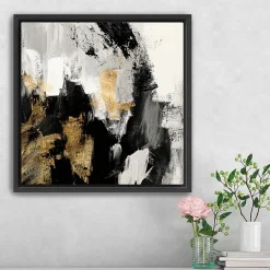 Lumaprints Neutral Gold Collage Framed Canvas Art