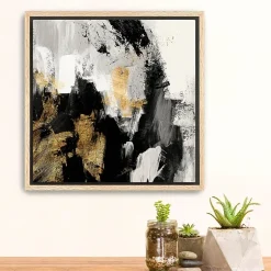 Lumaprints Neutral Gold Collage Framed Canvas Art