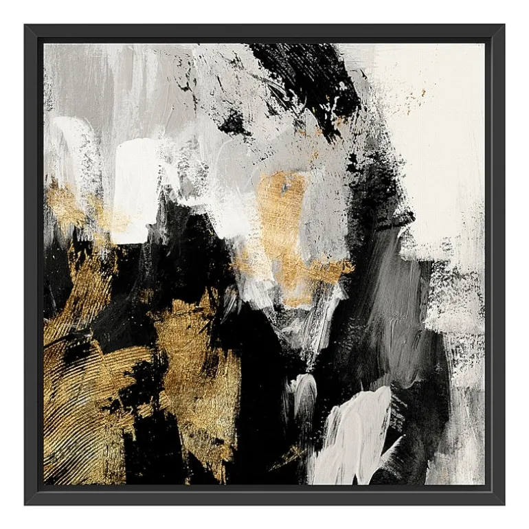 Lumaprints Neutral Gold Collage Framed Canvas Art