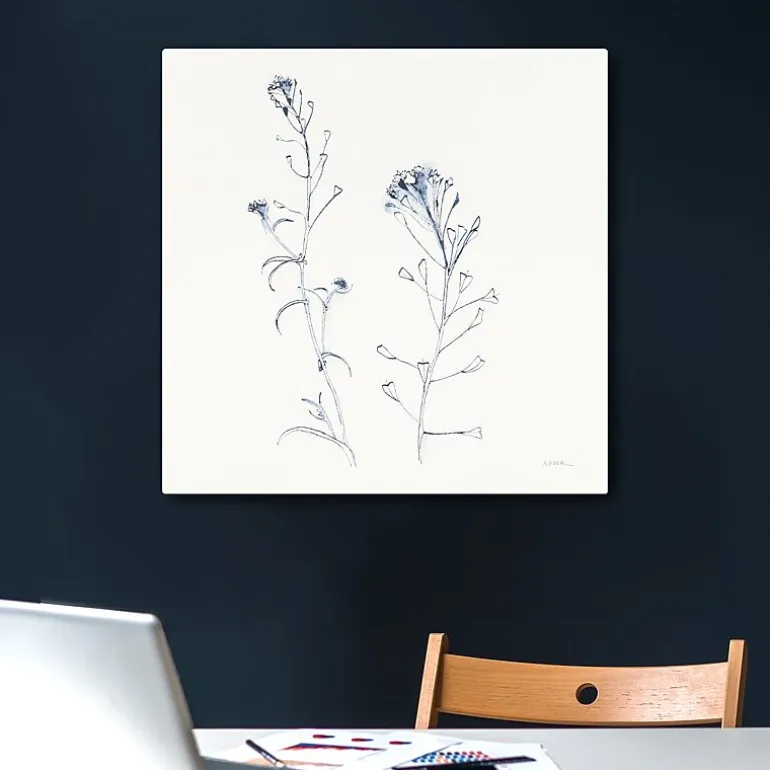 Lumaprints Shepherds Purse Stems I Blue Canvas Art