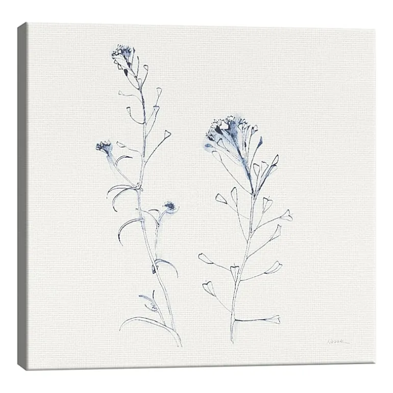 Lumaprints Shepherds Purse Stems I Blue Canvas Art