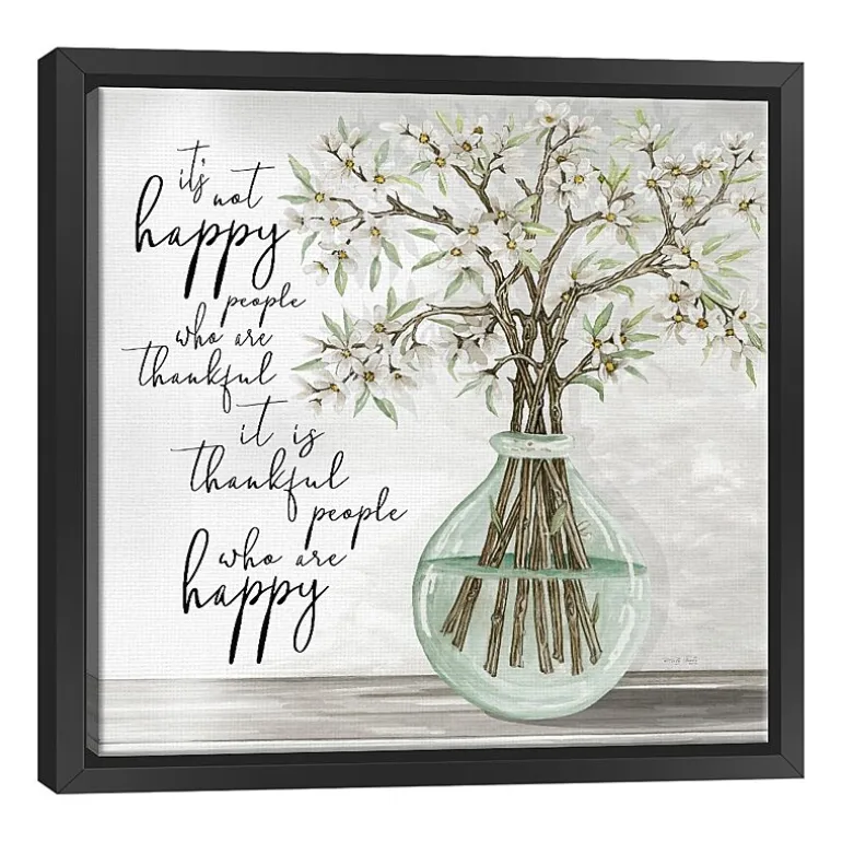 Lumaprints 22" X 22" Thankful People Floating Frame Framed Print