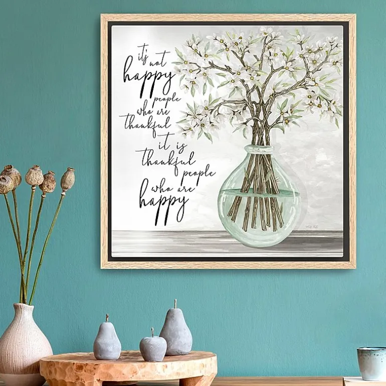 Lumaprints 22" X 22" Thankful People Floating Frame Framed Print