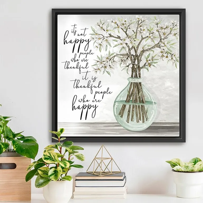 Lumaprints 22" X 22" Thankful People Floating Frame Framed Print