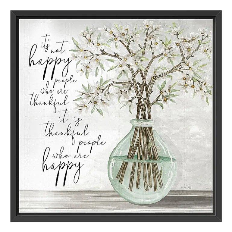 Lumaprints 22" X 22" Thankful People Floating Frame Framed Print