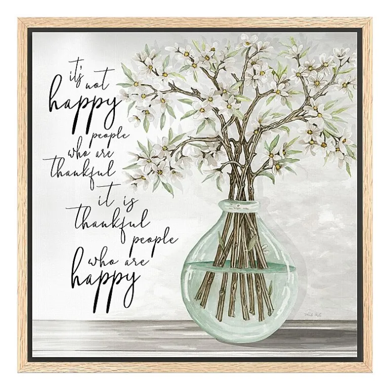 Lumaprints 22" X 22" Thankful People Floating Frame Framed Print