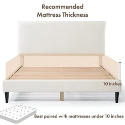 Lumi Boucle Fabric Queen Bed
