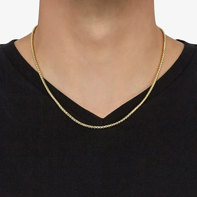 Made in Italy Mens 14K Gold 20 Inch Box Chain Necklace