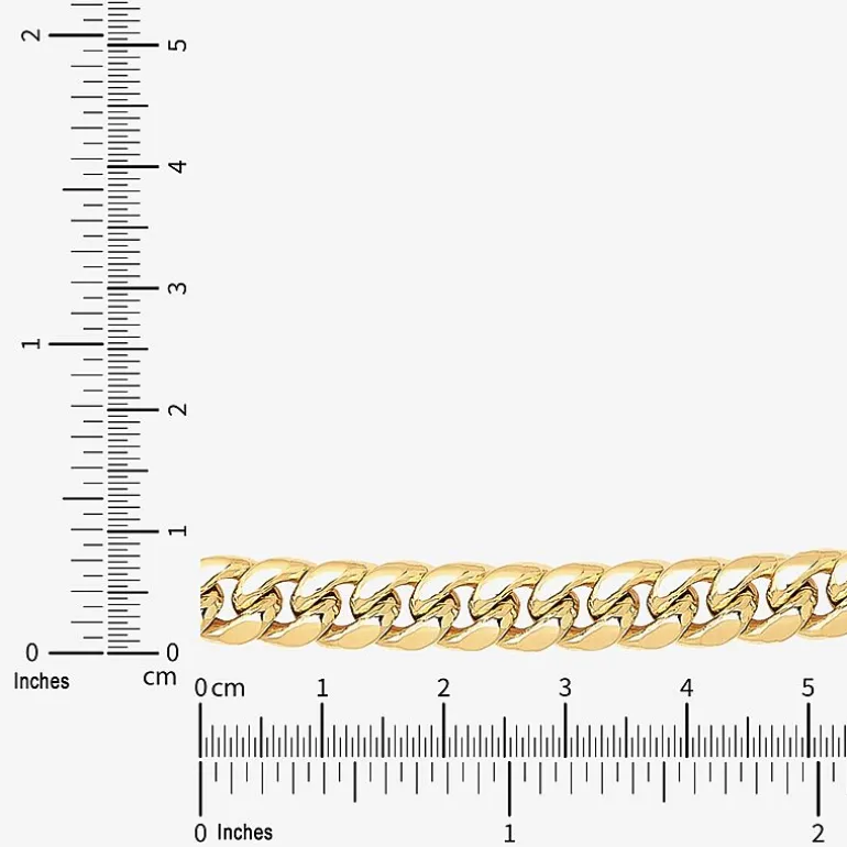 Made in Italy Mens 10K Gold 22 Inch Cuban Chain Necklace