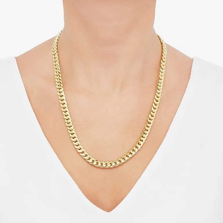 Made in Italy Mens 10K Gold 22 Inch Cuban Chain Necklace