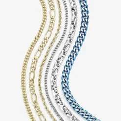 Made in Italy Mens 10K Gold 24 Inch Figaro Chain Necklace