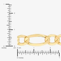 Made in Italy Mens 10K Gold 20 Inch Figaro Chain Necklace