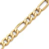 Made in Italy Mens 10K Gold 8 1/2 Inch Figaro Chain Bracelet