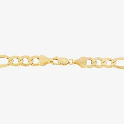 Made in Italy Mens 10K Gold 8 1/2 Inch Figaro Chain Bracelet