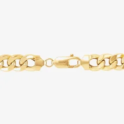 Made in Italy Mens 14K Gold 8 1/2 Inch Hollow Curb Id Bracelet