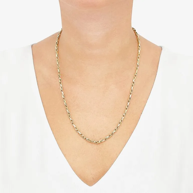 Made in Italy Mens 10K Gold 22 Inch Link Chain Necklace