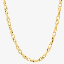 Made in Italy Mens 10K Gold 22 Inch Link Chain Necklace